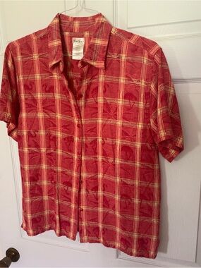 Bobbie Brooks Red Plaid Short-Sleeve Button-Down Shirt